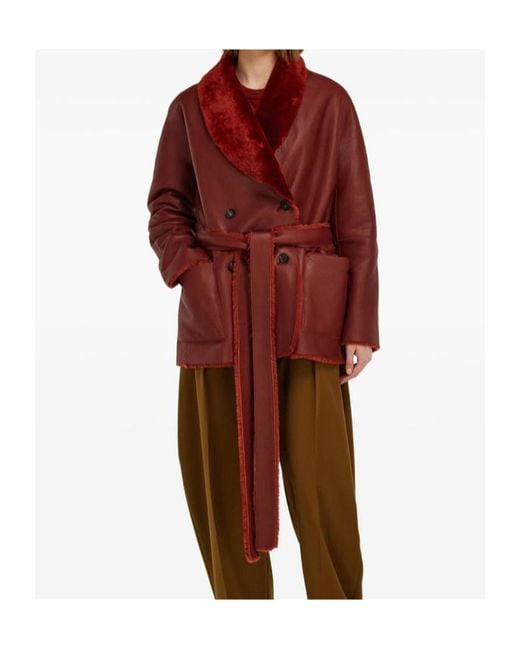 Ferragamo Red Double-Breasted Coat