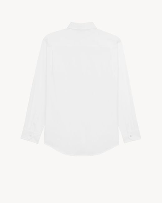 Saint Laurent White Cassandre Button-Up Shirt for men
