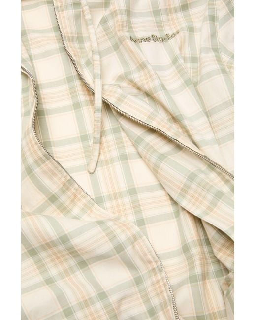 Acne White Checked Hooded Jacket