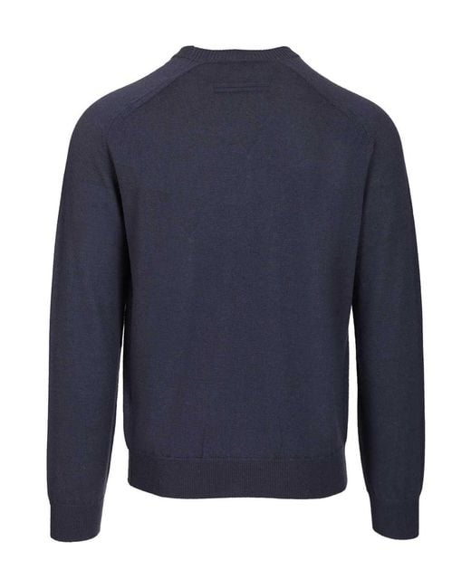 Zegna Blue Oasi Long-Sleeved V-Neck Jumper for men