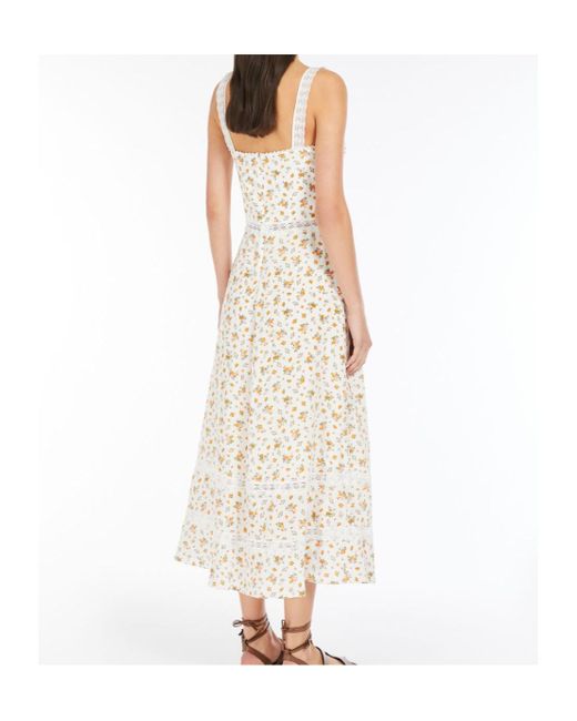 Weekend by Maxmara White Printed Crepe De Chine Dress
