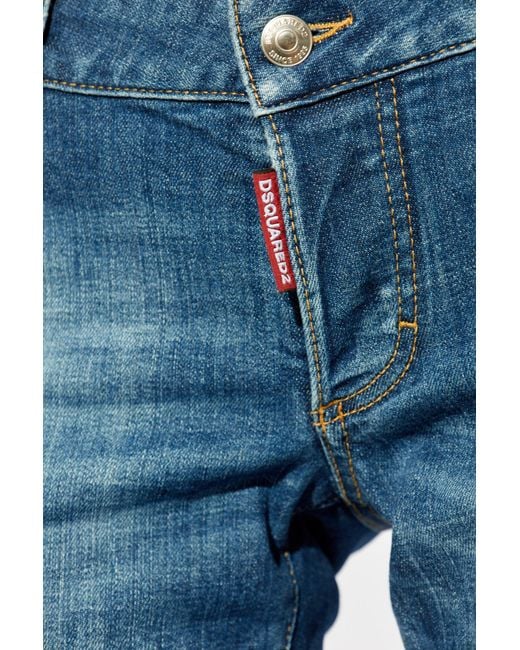DSquared² Blue Logo Patch Skinny Jeans