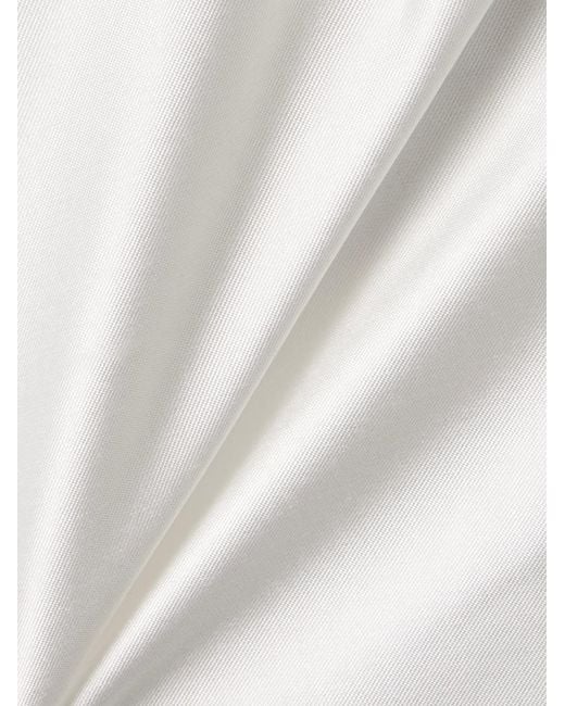 Solace London White Strapless Pleated Twill Gown