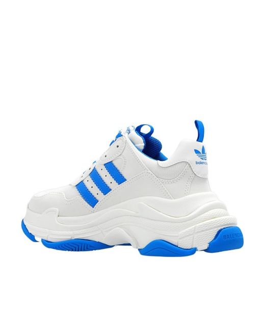 Balenciaga Blue X Adidas Triple S Lace-Up Sneakers
