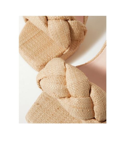 Loeffler Randall Metallic Fae Braided Raffia Platform Sandals