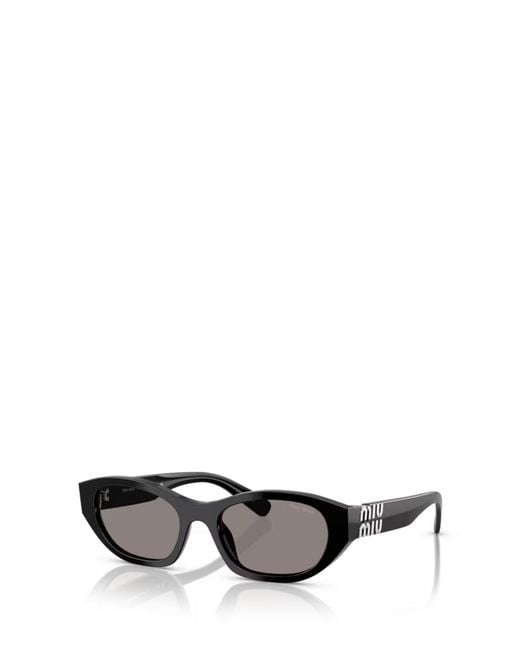 Miu Miu White Eyewear Oval Frame Sunglasses
