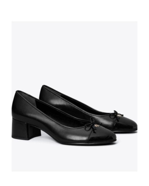 Tory Burch Black Bow Detailed Block-Heel Pumps