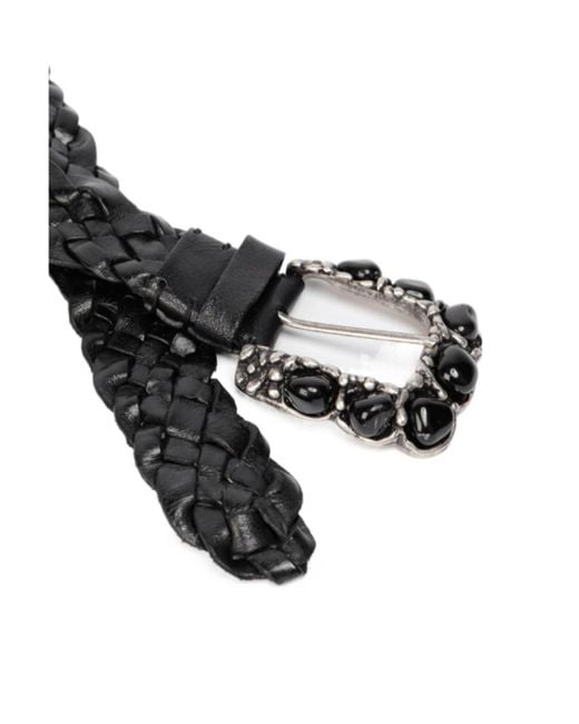 P.A.R.O.S.H. Black Embellished-Buckle Belt