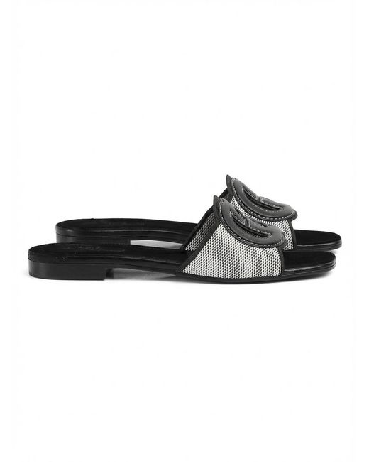 Gucci Black Interlocking G Slide Sandal