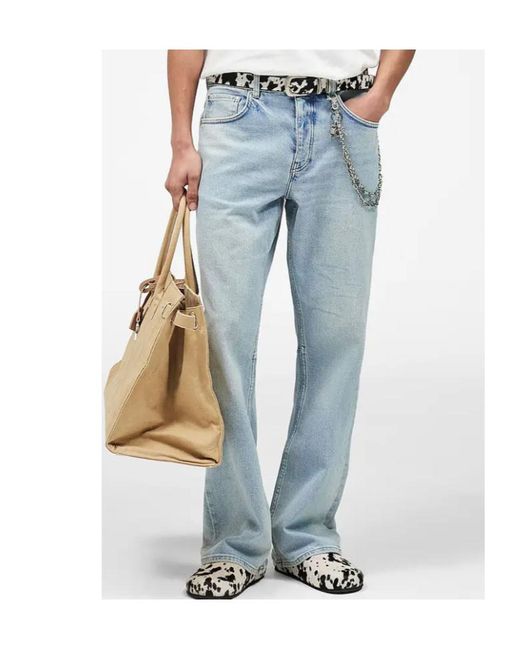 Represent Blue Kick Flared Denim Jeans for men