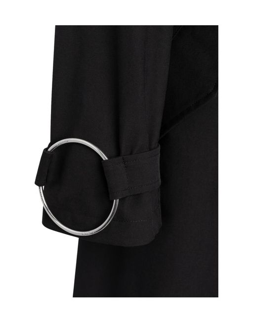 Dondup Black Long-Sleeved Trench Coat