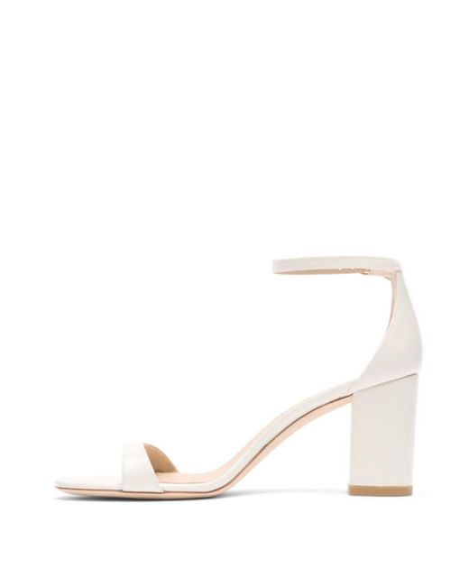 Stuart Weitzman Natural Round-Headed High-Heeled Sandals