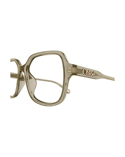 Chloé Metallic Chloé Eyewear Square Frame Glasses