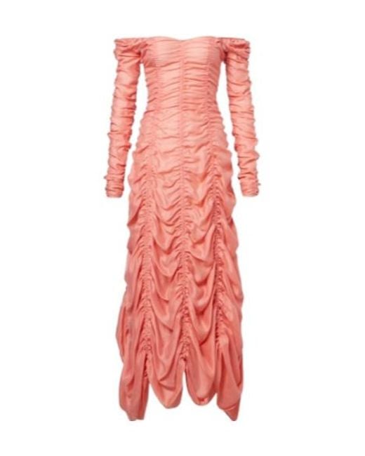 Khaite Pink Judith Ruched Voile Cocktail Dress