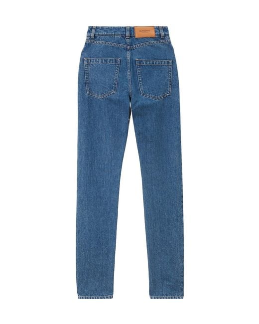 Burberry Blue High-Waisted Slim-Fit Jeans
