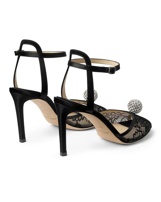 Jimmy Choo Black Sacora 85 Sandals
