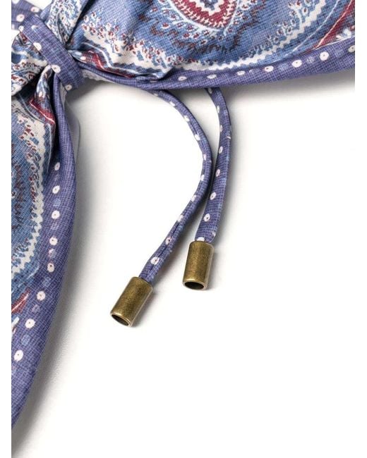 Zimmermann Blue Paisley-Print Halterneck Bikini