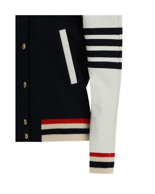 Thom Browne Blue Straight Collar Casual Jacket