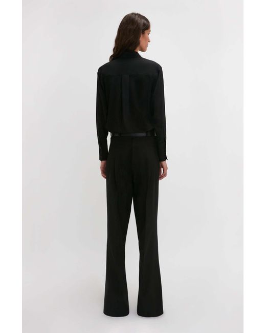 Victoria Beckham Black Freshly Cut Wool Back Casual Pants
