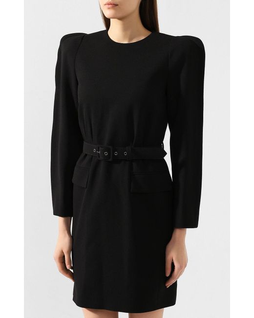 Givenchy Black Structured Belted Mini Dress