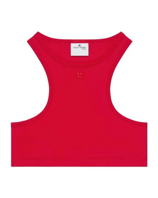 Courreges Red Racerback Crop Top