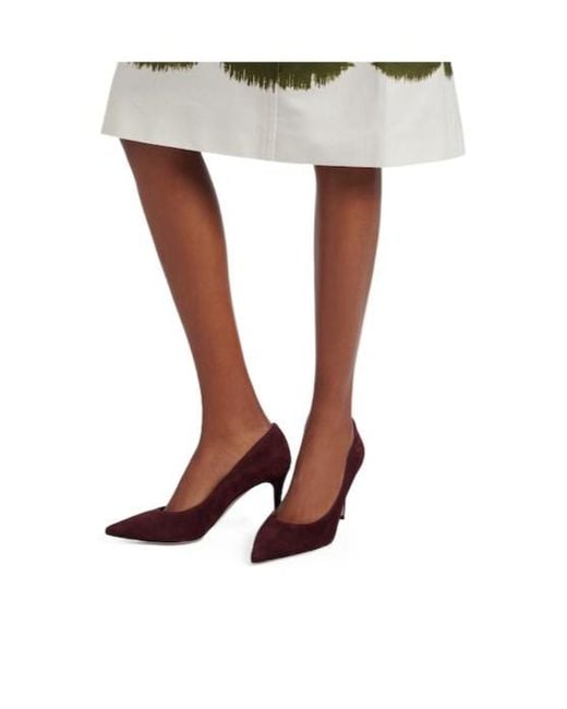 Gianvito Rossi Brown Solid Suede Pumps