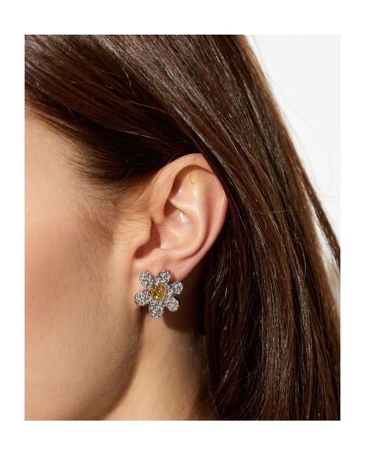 Marni Metallic Floral Motif Earrings