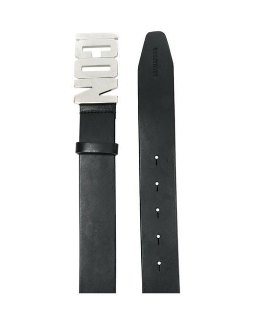 DSquared² Black Icon Logo Buckle Belt for men