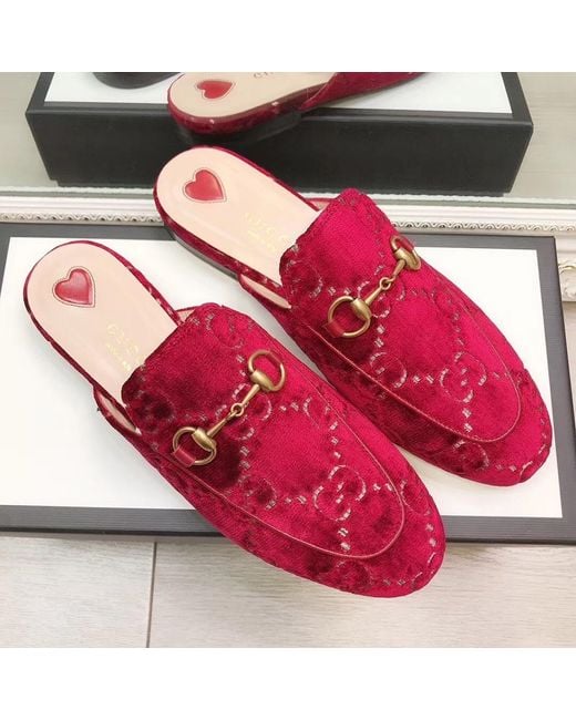 Gucci Red Logo Muller Shoes