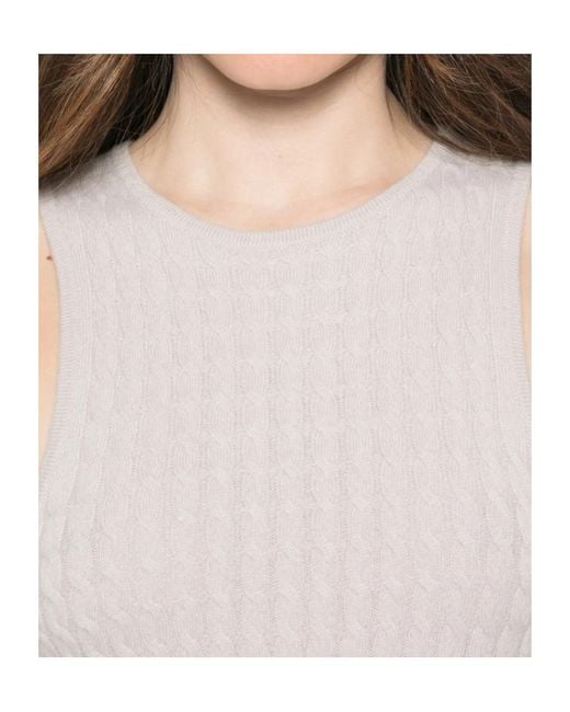 Lisa Yang White Crew-Neck Knit Vest