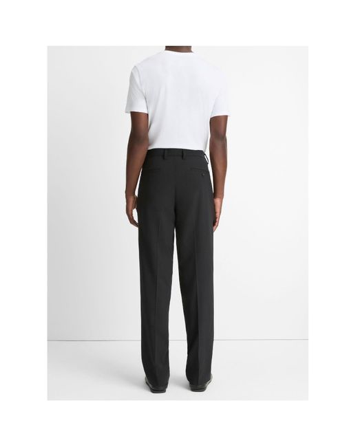 Vince Black Pleated-Front Trousers for men