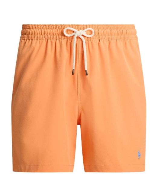 Ralph Lauren Orange Polo Traveller Classic Swimming Trunks for men