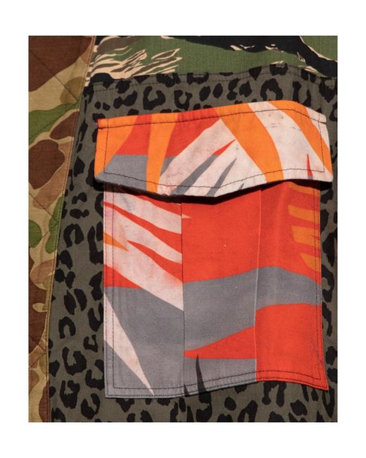 Palm Angels Multicolor Panelled Military Jacket for men