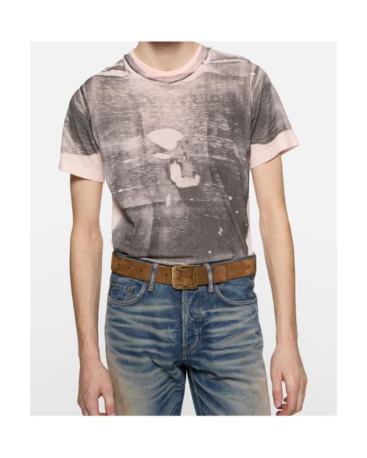 Acne Gray Tromp-L'Œil T-Shirt for men