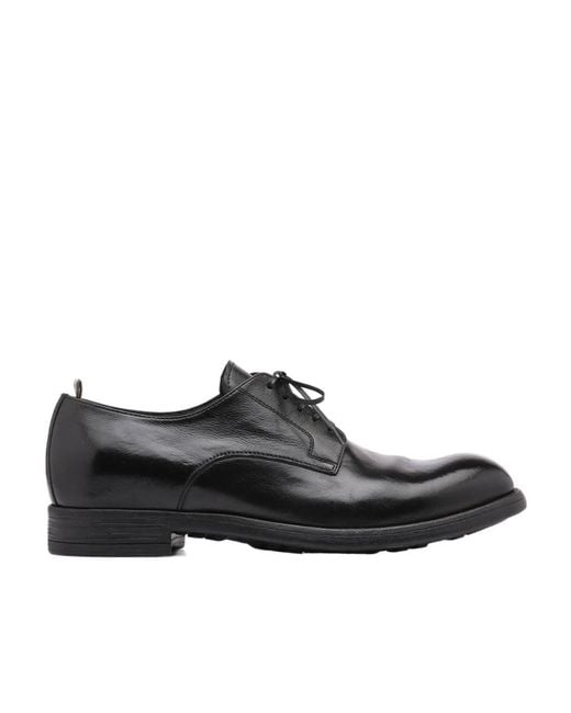 Officine Creative Black Leather Derby Shoes for men