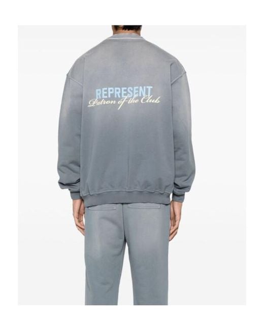 Represent Gray Crew Neck Sweater for men