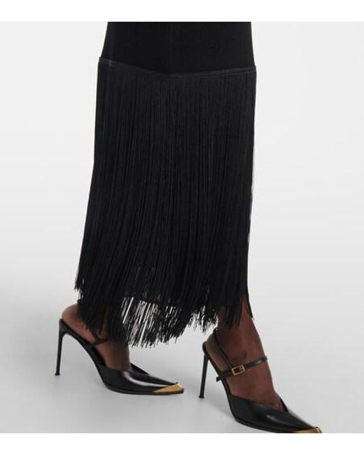 Altuzarra Black Cash Fringed Maxi Dress