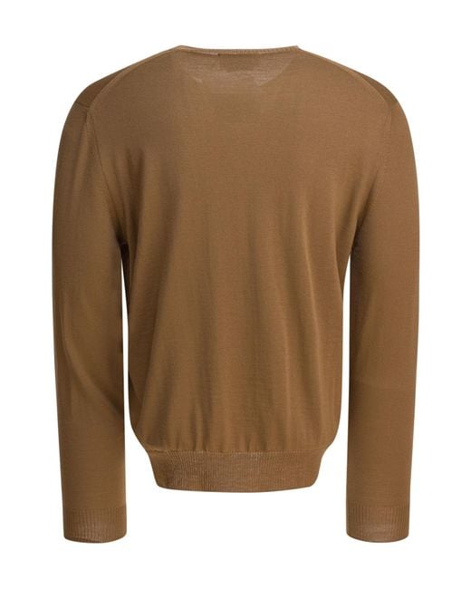 McQueen Brown Skull Pattern Sweater for men