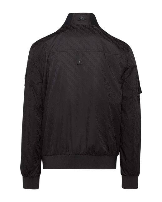 Moose Knuckles Black Courville Zip-Up Bomber Jacket for men