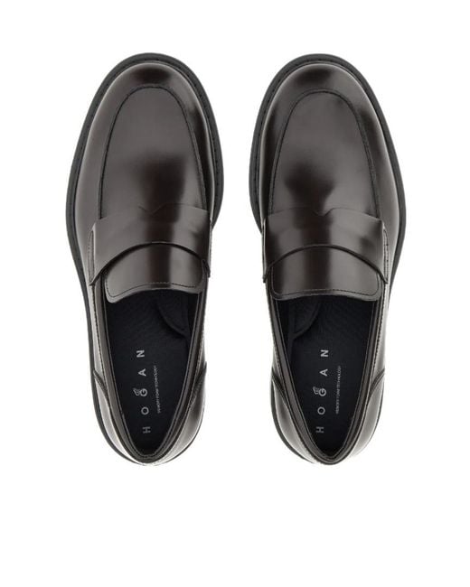 Hogan Black Loafers H704 for men