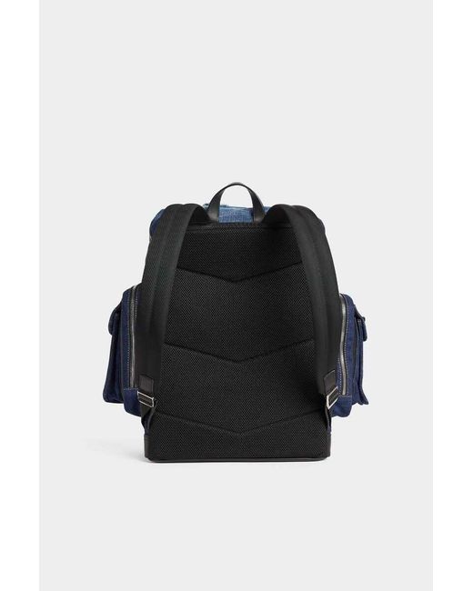 DSquared² Blue Distressed Denim Backpack for men