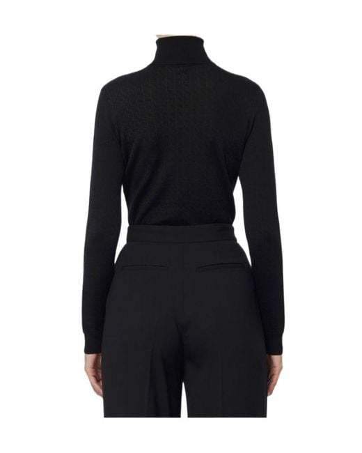 Elisabetta Franchi Blue Micro Logo Jacquard Jumper