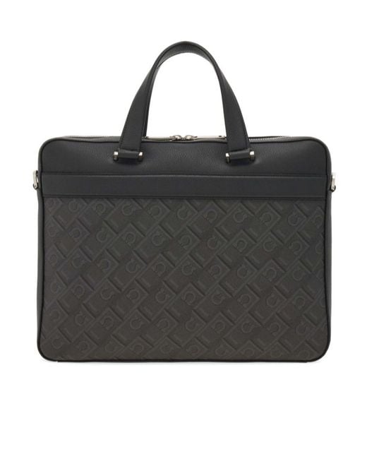 Ferragamo Black Ferragamo Eyewear Monogram Briefcase for men