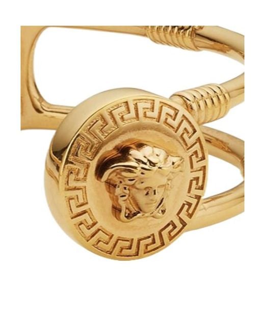 Versace Metallic Medusa Head Safety Pin Bracelet