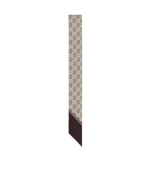 Gucci White Gg Neck Bow