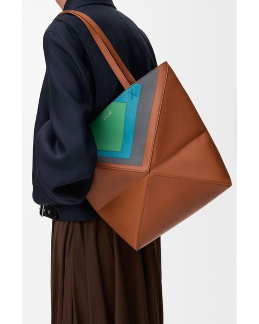 Loewe Blue Medium Puzzle Fold Tote Bag