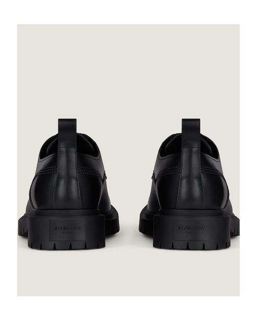 Givenchy Black Logo Debossed Lace-Up Shoes for men