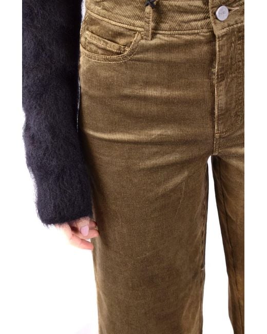 PAIGE Natural High-Waisted And Wide-Leg Denim Pants