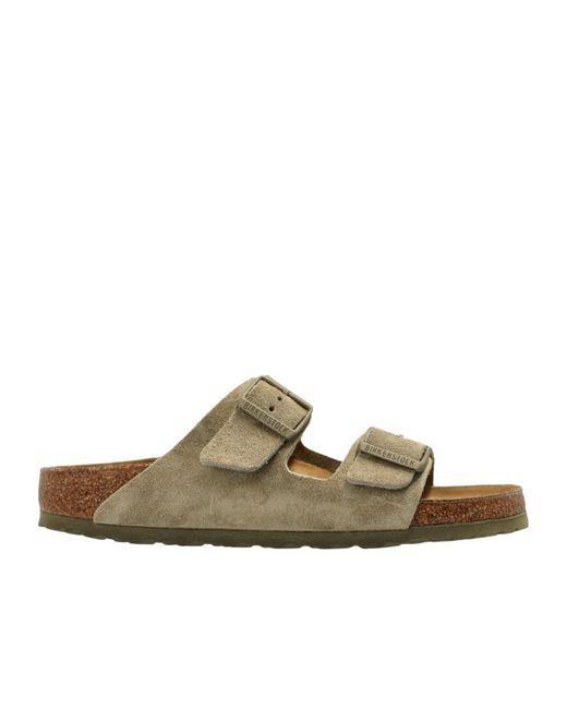 Birkenstock Green Arizona Buckled Slides