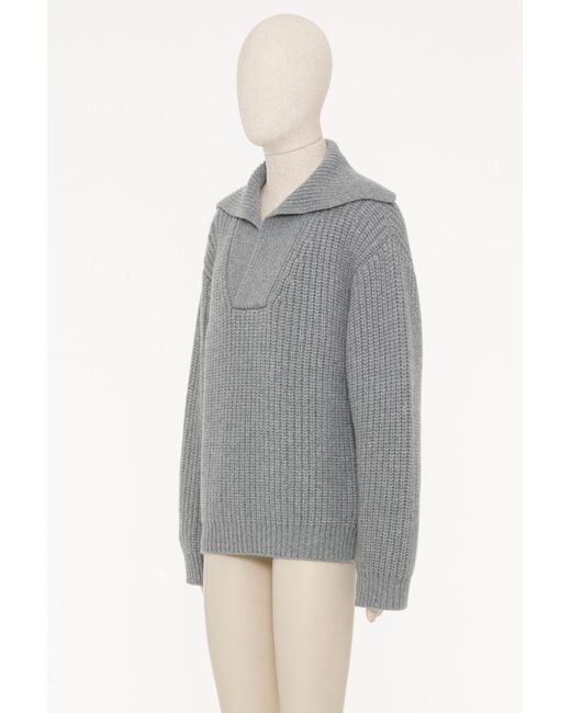 Valentino Gray V-Neck Long-Sleeved Jumper for men
